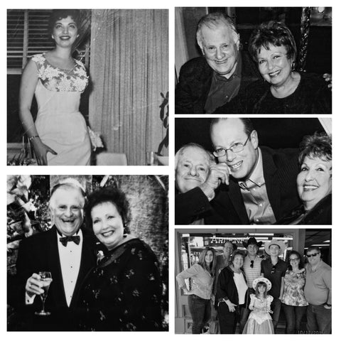 Black and white collage image of the Klein family. Arlene, Alan & Adam Klein.